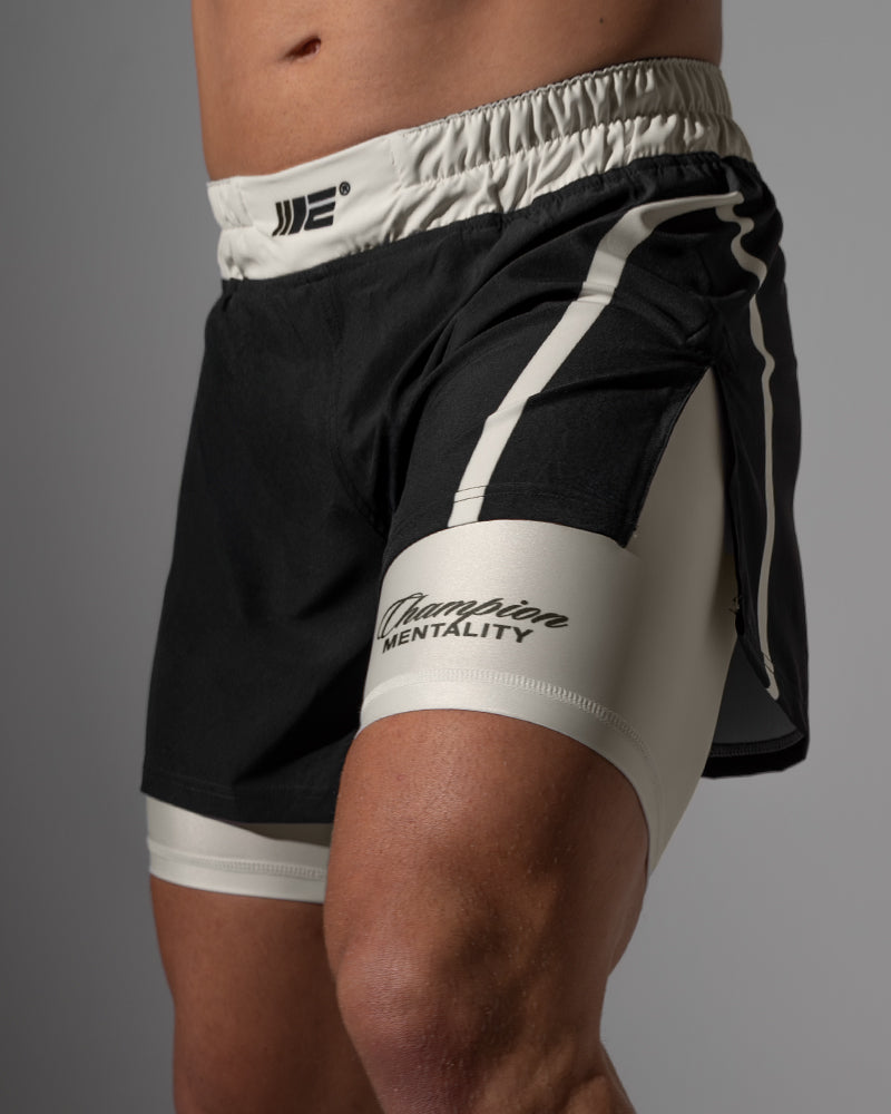 Shorts híbridos 2 em 1 Invictus (preto)